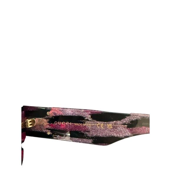 RETAIL $545 Gucci Oversized Purple Leopard Sunglasses*NEW in case*COA card cloth - Picture 3 of 5
